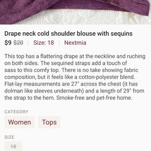 Drape neck blouse with sequins